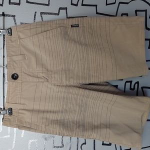 O'Neill hybrid shorts, tan with blue accents